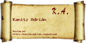 Kanitz Adrián névjegykártya